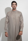 Faris Gold Button Beige Thobe