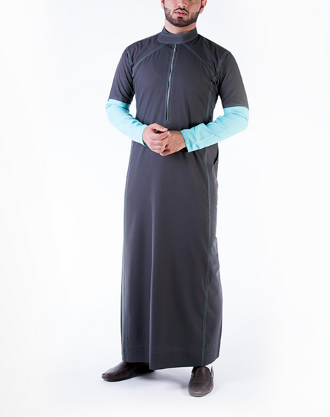 Al Qamees- Exclusive biker collar and coloured sleeve